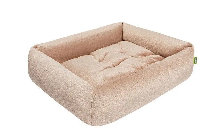 Лежанка плюшева прямокутна ТМ HiDOG для собаки або кота (45*57*14см) капучино А32735 фото