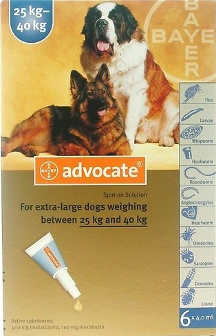 Bayer (Байєр) Адвокат для собак від 25 до 40 кг (ціна за 1 амп) 4442 фото