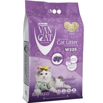 Van Cat Наповнювач бентонітовий для котячих туалетів (з ароматом лаванди) 10 кг
