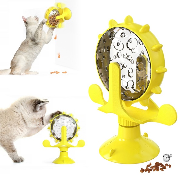 Іграшка для котів Bronzedog PetFun Годівниця на присоску жовта А12452 фото