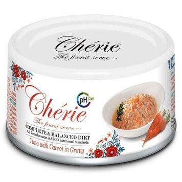 Вологий корм для котів Cherie Urinary Care Tuna&Carrot, зі шматочками тунця та моркви в cоусі, для підтримки сечовивідних шляхів у котів, 80 г А33620 фото