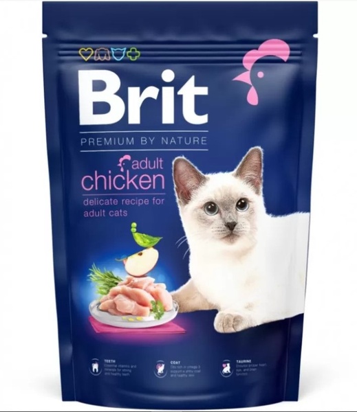 Сухий корм для дорослих котів з куркою Brit Premium Cat Adult Chicken А12363 фото