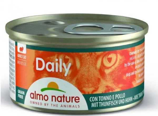 Консервований корм 'Мус з тунцем і куркою' для котів Almo Nature Daily Menu Cat 85 г А30220 фото