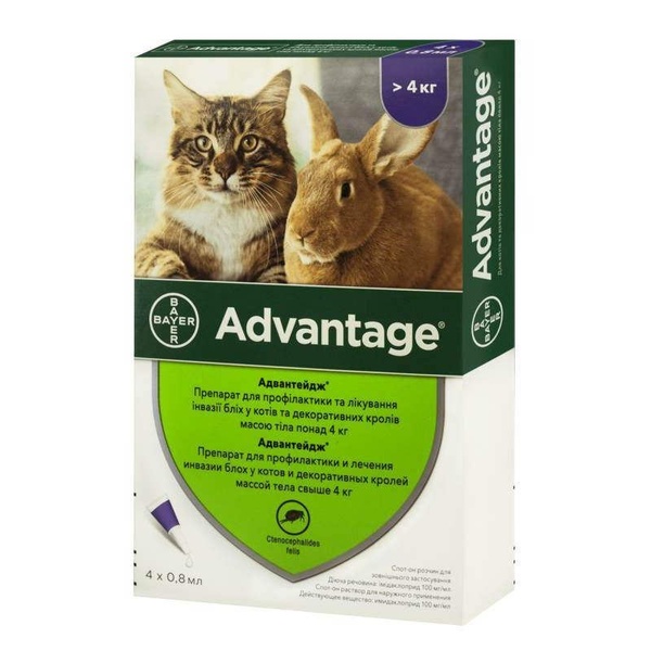 Bayer (Байєр) Адвантейдж для котів та кролів більше 4 кг (ціна за 1 амп)