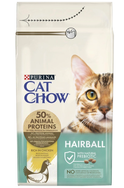 Сухий корм Purina (Пуріна) Cat Chow Hairball для дорослих котів проти утворення волосяних кульок, з куркою 9898 фото