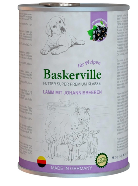 Вологий корм для собак Baskerville Super Premium Lamm Mit Johannisbeeren Ягня та смородина 400 г А08903 фото