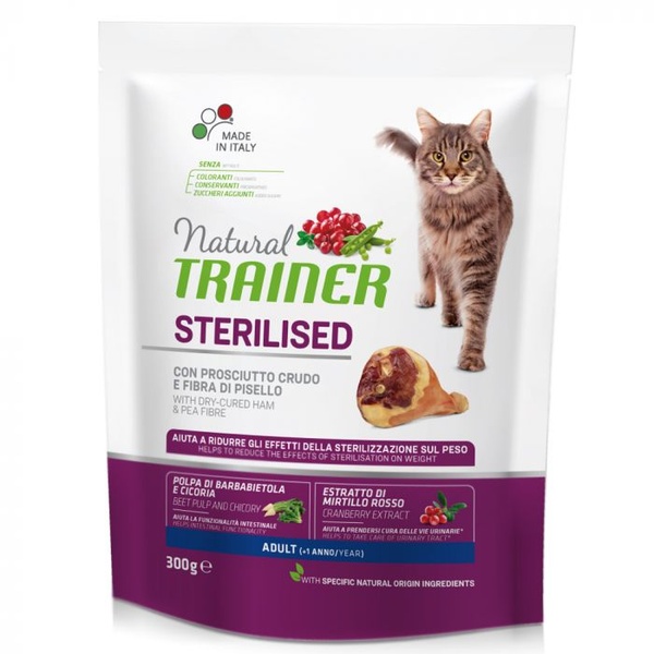 Trainer Natural Adult Sterilised with dry-cured ham Сухий корм для дорослих стерилізованих котів з шинкою