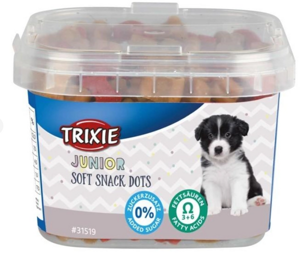 Ласощі для собак 'Junior Soft Snack Dots' Trixie з куркою та лососем 140гр