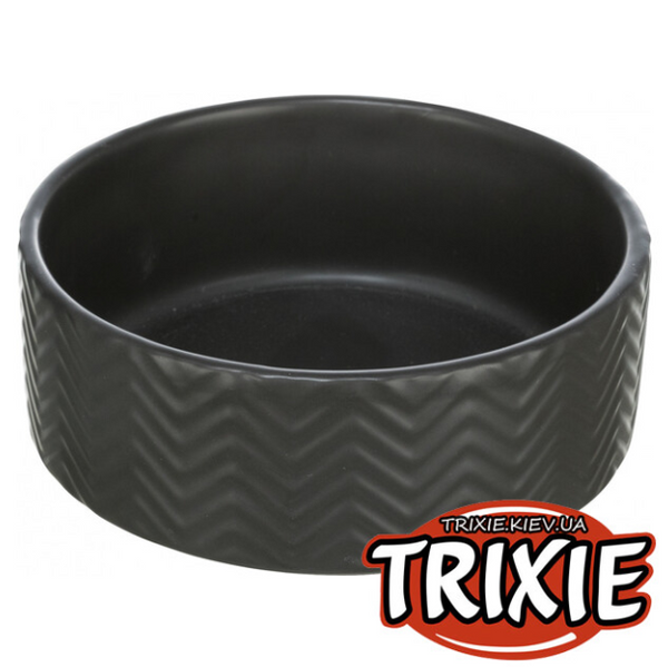 Миска керамічна Trixie Ceramic Bowl 0.4 L /ø 13 cm чорна А23107 фото
