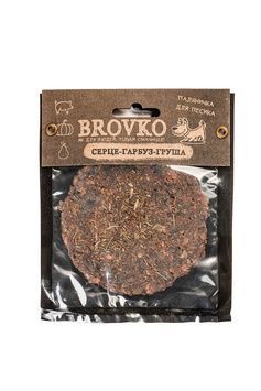 Ласощі для собак Brovko Паляничка зі свинячого серця, гарбуза та груші