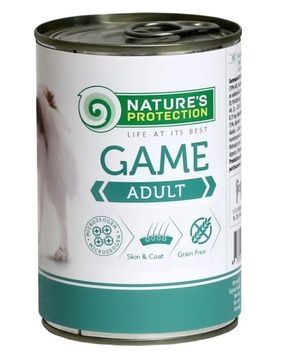 Вологий корм Natures protection ADULT GAME для дорослих собак з м'ясом дичини 400гр А31805 фото