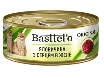 Консерва для котів Бастет Original з яловичиною та серцем у желе, 85 г А12649 фото