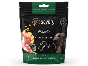 М'які функціональні ласощі для підтримки суглобів у собак Savory з кроликом і горобиною, 200 г