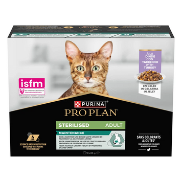 Набір вологого корму для котів Pro Plan Sterilised Adult 10 шт*85 г - індичка А34543 фото