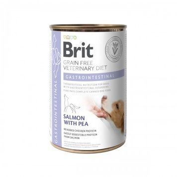 Вологий корм для собак з проблемами шлунково-кишкового тракту Brit VetDiets (Брит ветеринарна дієта) Dog Gastrointestinal 400 г з лососем і горохом А31690 фото