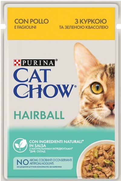 PURINA CAT CHOW (КЕТ ЧАУ). з куркою та зеленою квасолею, шматочки в підливці 85г А07977 фото