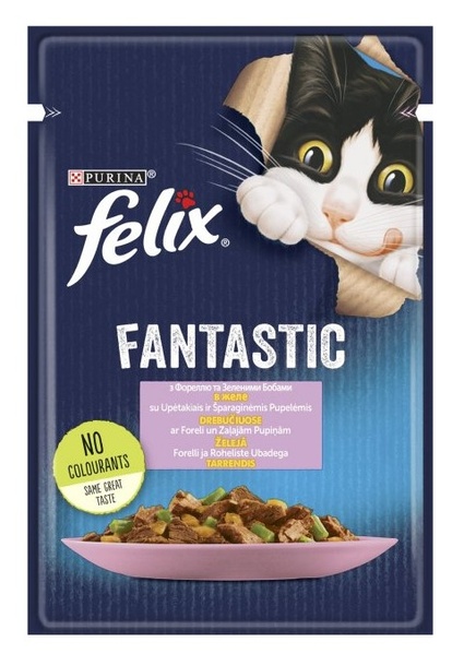 Felix (Фелікс) Вологий корм для дорослих котів з з фореллю та зеленими бобами в желе 415 фото