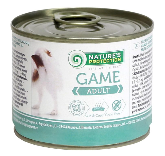 Вологий корм для собак Nature's Protection Adult Game з м'ясом дичини 200 г А30335 фото