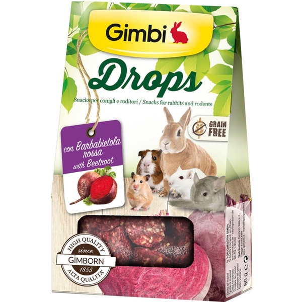 Gimbi Drops ласощі для гризунів з буряком 50г А13226 фото