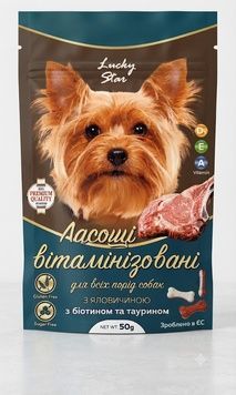 Вітамінні ласощі для собак Lucky Star з яловичиною, 50 г А34789 фото
