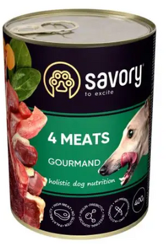 Вологий корм для дорослих собак Savory Dog Gourmand 4 Meats (м'ясне асорті) А23099 фото