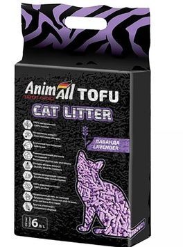 Наповнювач для котячого туалету AnimAll Тоффу лаванда Соєвий комкующийся 2,6 кг 6л