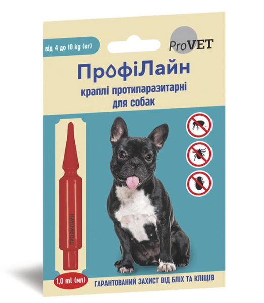 Краплі ProVET Профілайн протипаразитарні для собак від 4 до 10 кг А13879 фото