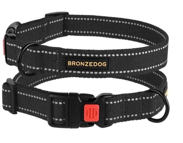 Нашийник світловідбивний брезентовий для собак Bronzedog Dog Collar Cotton 2,5х43-66 см А12070 фото