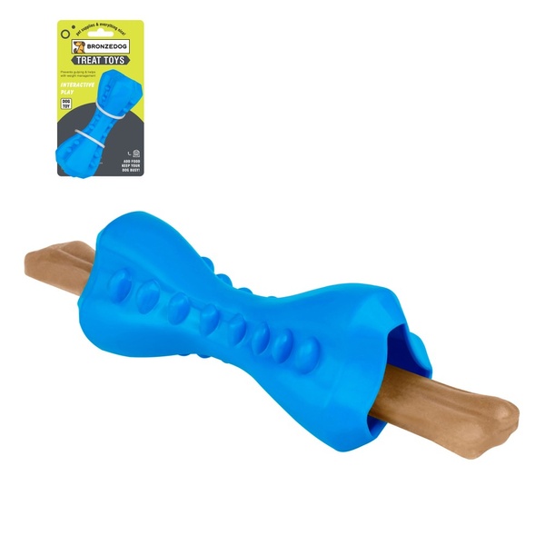 Іграшка для собак Bronzedog SMART мотиваційна Кістка 12 х 5 см синя А09787 фото