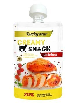 Ласощі для котів Lucky Star Пюре лагідне з м`яса курки та тихоокеанських морських гребінців 85 г А33282 фото