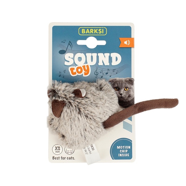 Іграшка для Котів Barksi Sound Toy Мишка з Датчиком Торкання та Звуковим Чіпом 17 см