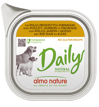 Вологий корм для собак Almo Nature Daily Dog з куркою, шинкою та сиром 300 г А30228 фото