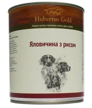 Консервований корм Hubertus Gold Говядина з рисом 800 г А10071 фото