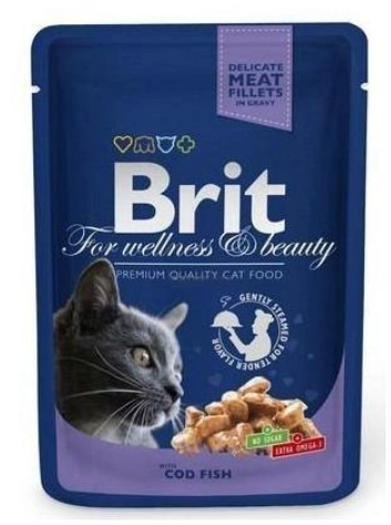 Вологий корм Brit Premium Cat Cod Fish pouch для кішок (тріска) 100 г А01385 фото