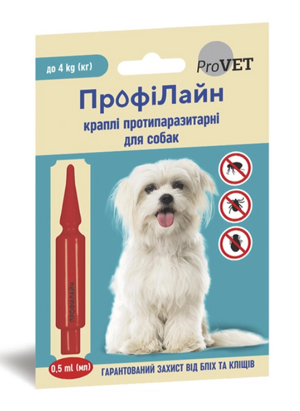 Краплі ProVET Профілайн протипаразитарні для собак до 4 кг