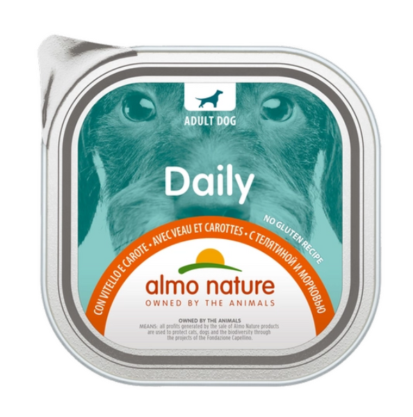 Вологий корм для собак Almo Nature Daily Dog з телятиною та морквою 300 г