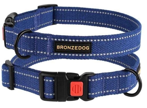Нашийник світловідбивний брезентовий для собак Bronzedog Dog Collar Cotton 2,5х43-66 см А12067 фото
