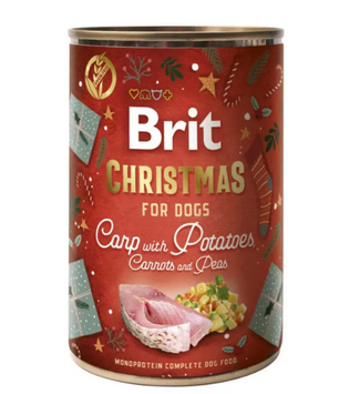 Brit Mono Protein Christmas вологий раціон для собак з карпом та овочами 400г А33808 фото