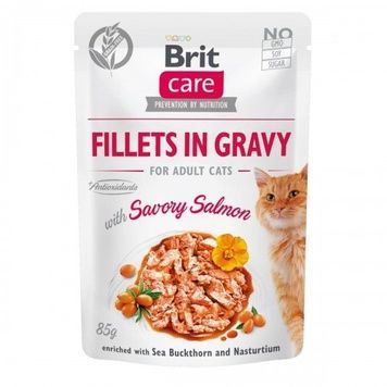 Вологий корм для котів Brit Care Cat pouch філе лосося в соусі 85 г А12210 фото