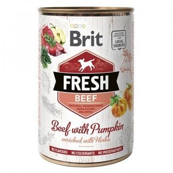 Brit Fresh Beef with Pumpkin вологий корм для дорослих собак з яловичиною та гарбузом 400г А11090 фото