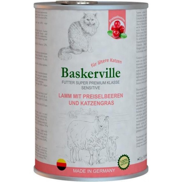 Baskerville вологий раціон для котів Ягня з журавлиною та котячою м'ятою 0,4 кг А08872 фото
