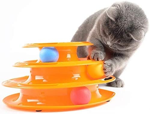 Іграшка-трек Вежа з 3-ма кульками для котів А09735 фото