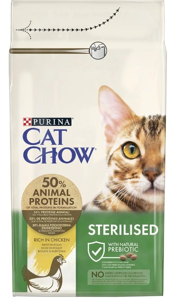 Сухий корм Purina (Пуріна) Cat Chow Sterilized для cтерилізованих котів з куркою 1,5 кг 7155 фото