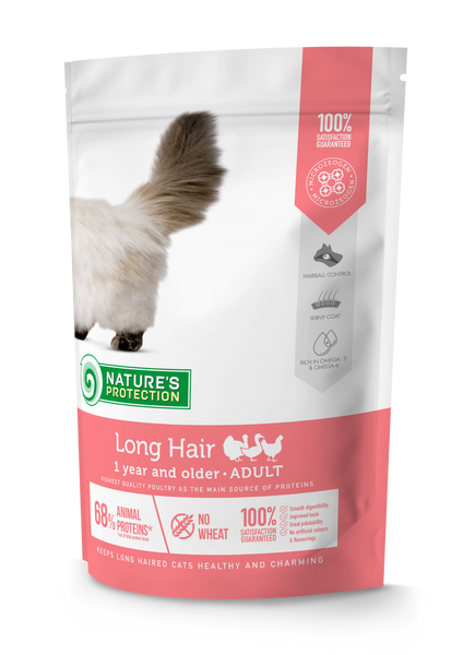 Сухий корм для дорослих котів з довгою шерстю Nature's Protection Long hair А23877 фото