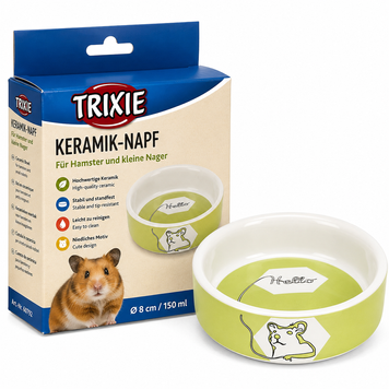 Керамічна миска для хом'яків Trixie (0,09 л / 8 см) А35951 фото