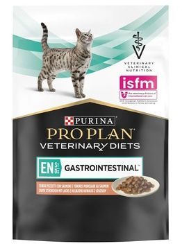 Вологий корм для кошенят та дорослих котів Purina Pro Plan Veterinary Diets EN Gastrointestinal з лососем 85г А13803 фото