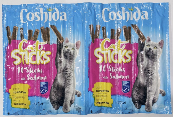 Ласощі для кішок Coshida м'ясні палички з лососем 1 паличка