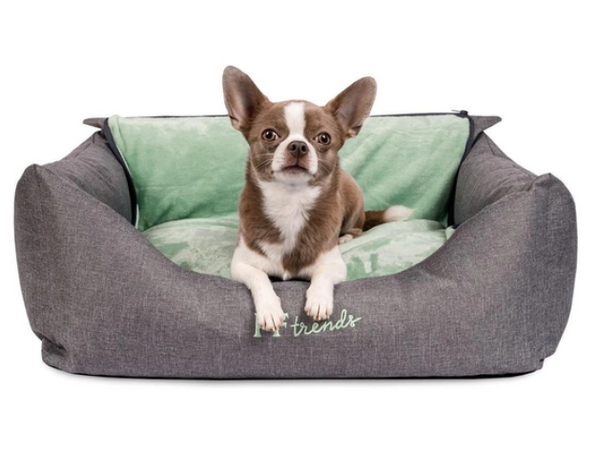Лежак для собак 66*52*24 см Pet Fashion «Prime» (сірий/зелений) А22560 фото
