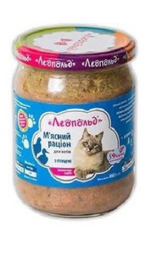 Вологий корм Леопольд консерва птиця 460г для котів А01933 фото