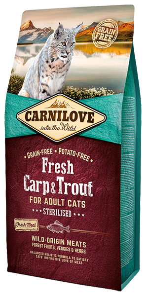 Carnilove Cat Fresh Carp & Trout Sterilised Сухий корм з фореллю і коропом для стерилізованих кішок і кастрованих котів 400 г А11162 фото